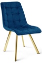 CIEZA Stuhl – marineblauer Samt / goldene Beine x 1