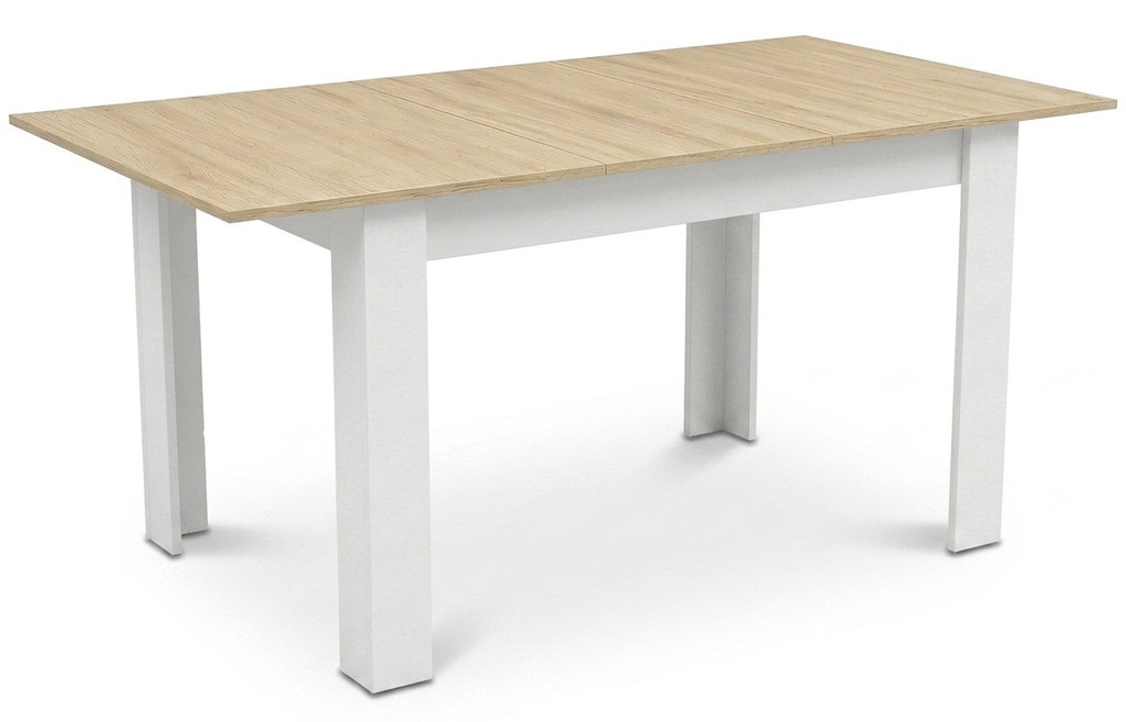 NP 120-160x80 Sonoma ausziehbarer Tisch – weiße Beine