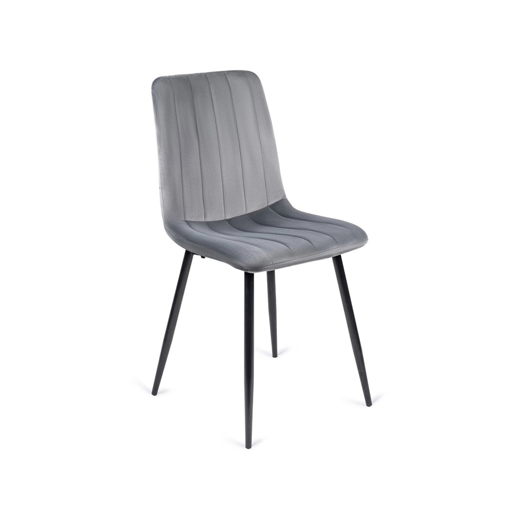 [ME.IBIS/P/V/K] IBIS Stuhl aus grauem Velours