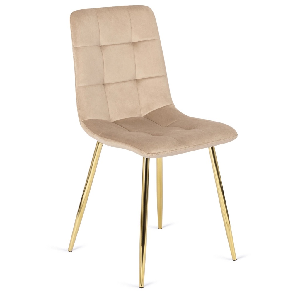 [ME.YORK/KR/ZL/V/K] YORK Stuhl, Creme und Samt