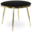 TINGA Tisch 100 cm Glas Schwarz/Gold