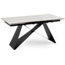 Ausziehbarer Tisch VICTOR aus Keramik, 160–240 cm, weißer Marmor/Schwarz