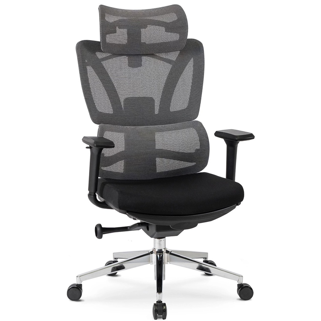 [ME.DELSIN/CZ/T/FO] DELSIN Ergonomischer schwarzer Drehsessel mit Fußstütze
