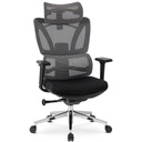 DELSIN Ergonomischer schwarzer Drehsessel mit Fußstütze