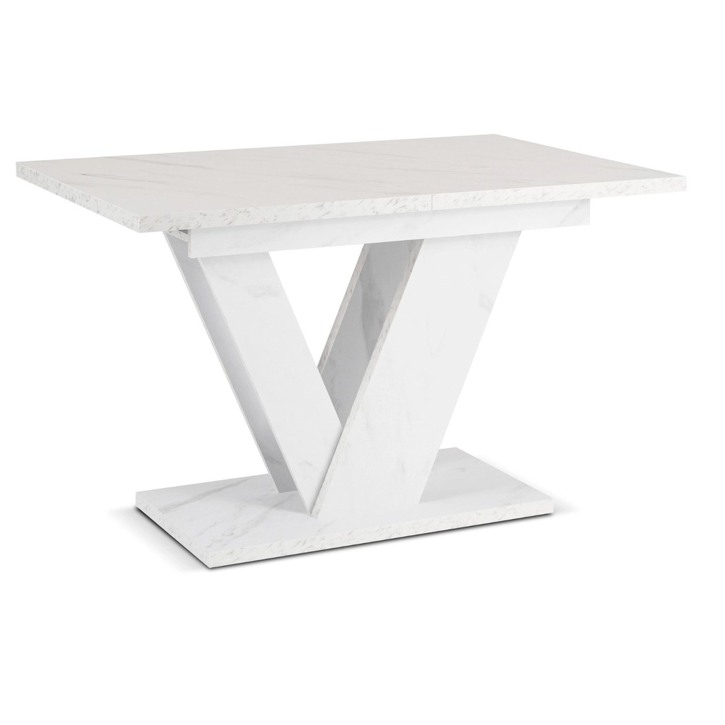 CLARK ausziehbarer Tisch 120–160 cm, weißer Marmor