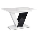 CLARK ausziehbarer Tisch 120-160 cm Weiß/Schwarz glänzend