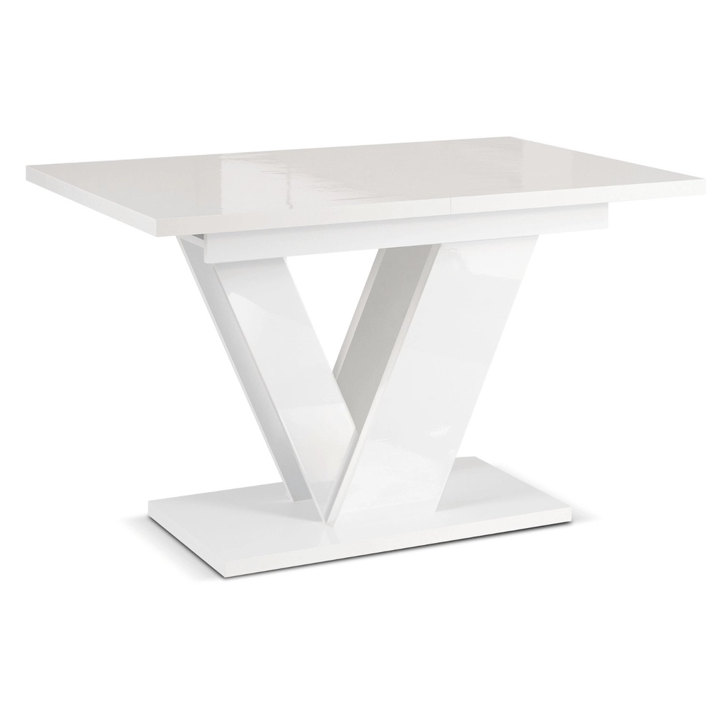 CLARK ausziehbarer Tisch 120-160 cm Weiß glänzend