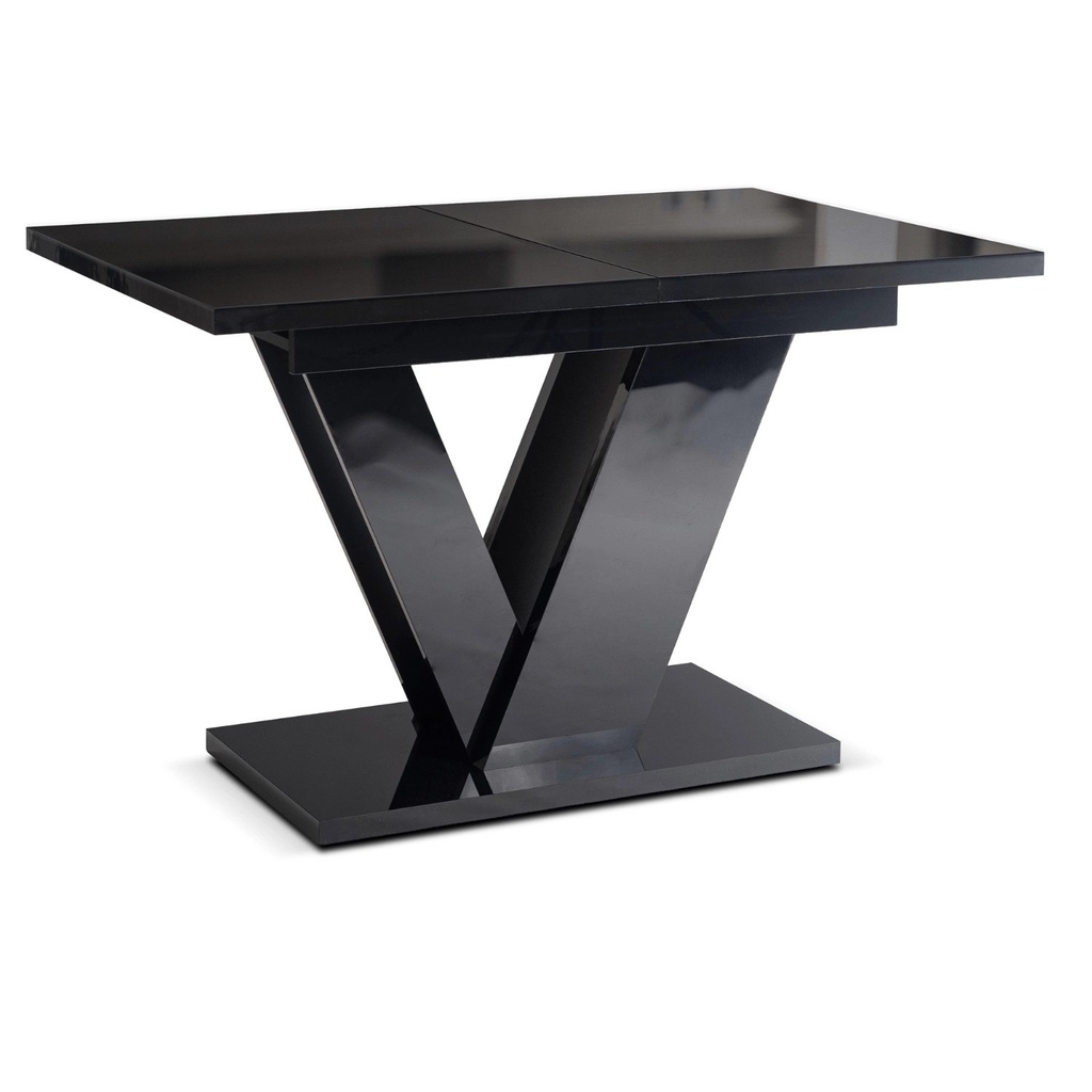 CLARK Ausziehbarer Tisch 120-160 cm Schwarz glänzend