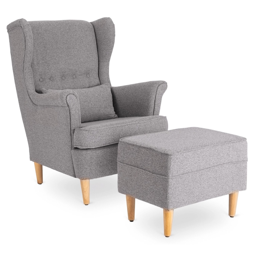 [ME.EVAN2/JP/D/T/FWPD] EVAN 2 Loungesessel mit Fußhocker Grau