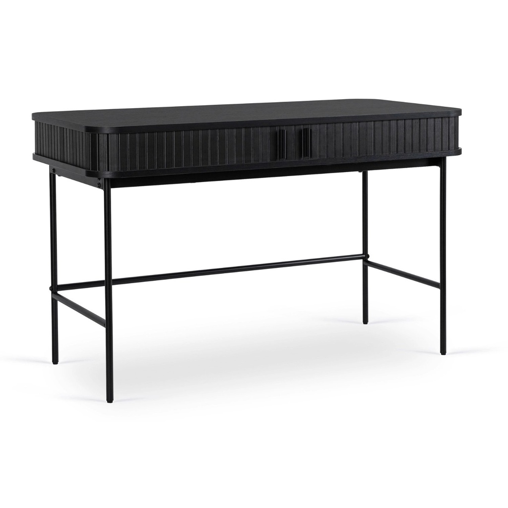 [ME.TRISH/CZ/B120] TRISH Schreibtisch 120 cm, gerillt, schwarz