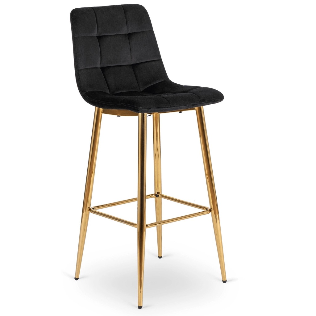 [ME.ARIEL/CZ/ZL/V/H] ARIEL Hocker aus schwarzem Velours