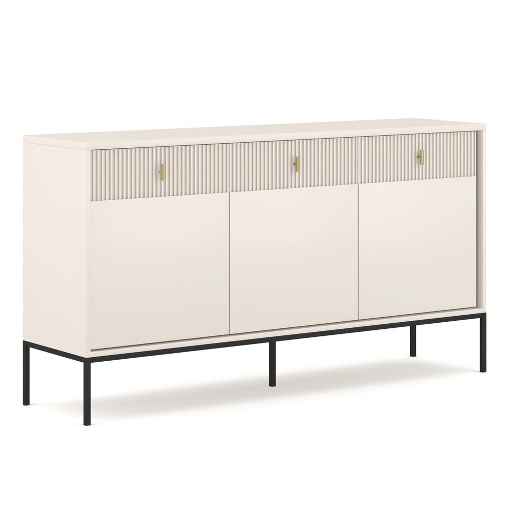 [W.MAGGIORE/KASZ/BZ/KOM3D3S] Kommode MARCOS, 154 cm, gerippter Kaschmir