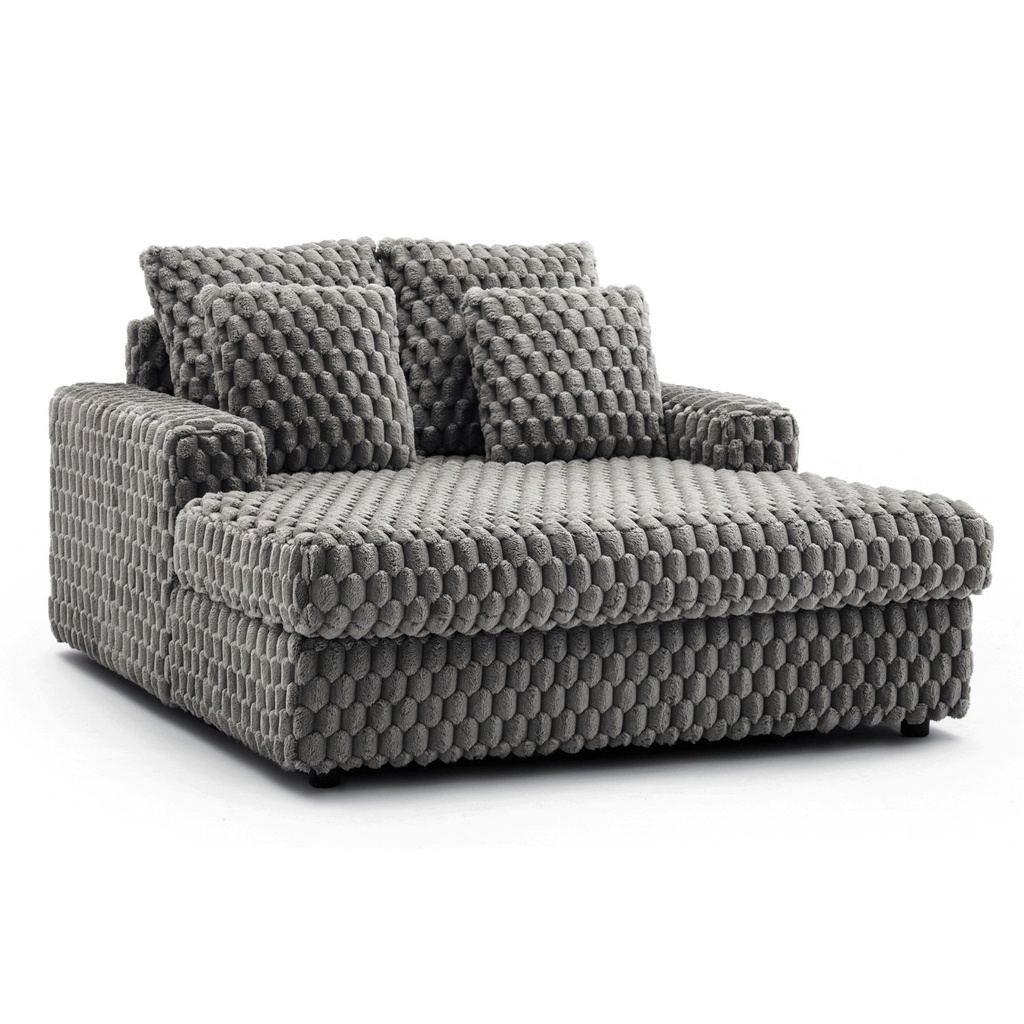 [ME.KOBEL/P/VP/FW] KOBEL Grauer Plüsch-Loungesessel