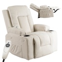 BOX Beigefarbener Cord-Massagesessel