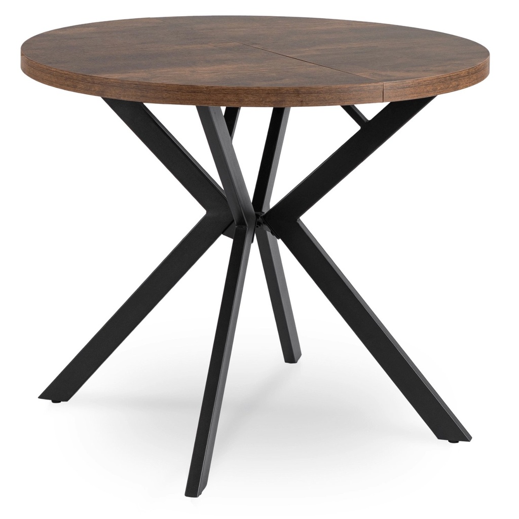 Ausziehbarer Tisch LUGO 90-190 cm, Rustikale Eiche/Schwarz