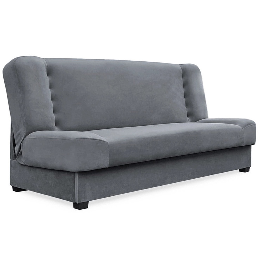 [PPHUE.DOROTKA/PAROS6/WER] PIANO Schlafsofa aus grauem Samt