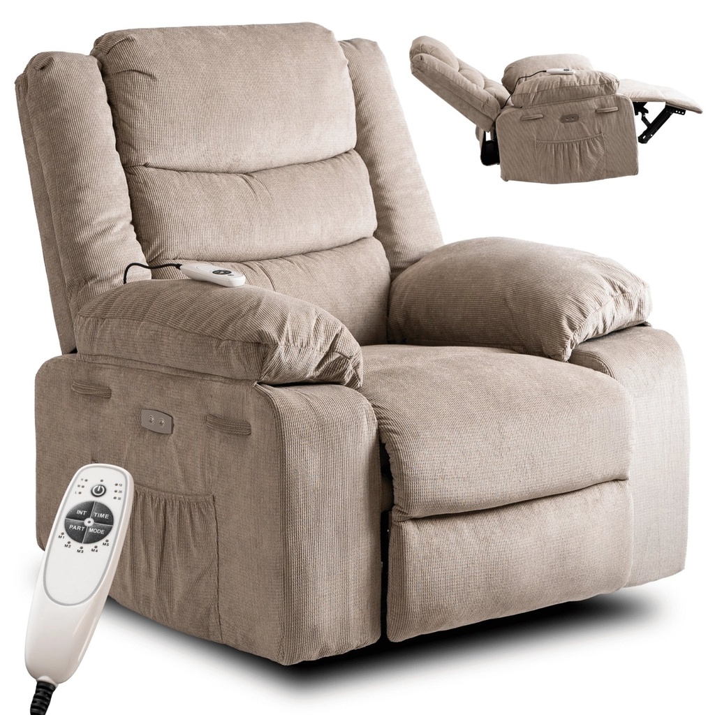 [ME.JASPER/BZ/T/FW] JASPER Beige elektrischer Massage-Liegestuhl