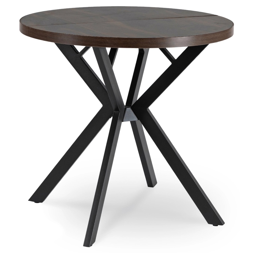 DORIAN ausziehbarer Tisch 80-160 cm Walnuss/Schwarz