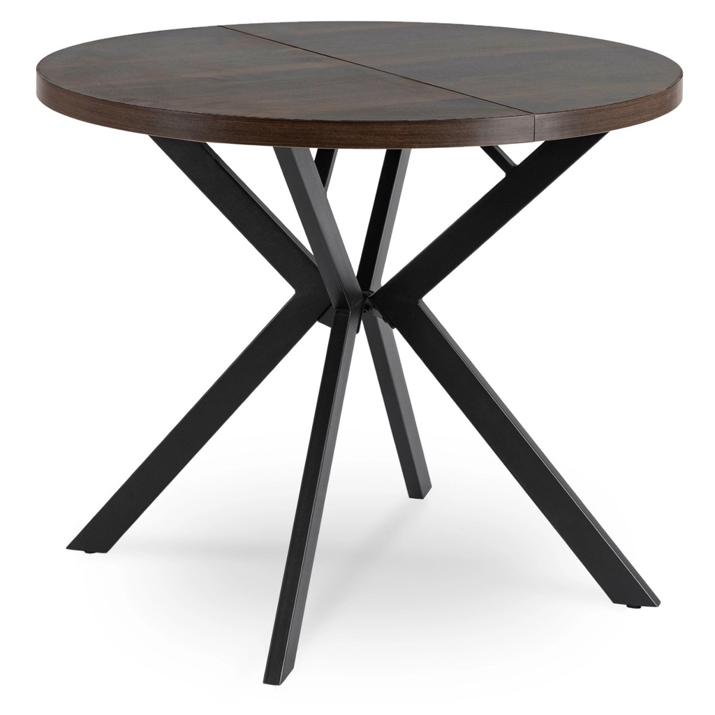LUGO ausziehbarer Tisch 90-190 cm Walnuss/Schwarz
