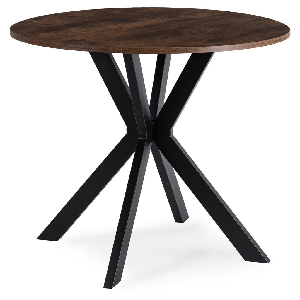 LAUREN Tisch 80 cm Rustikale Eiche/Schwarz