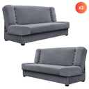 2er-Set Schlafsofa PIANO aus grauem Samt