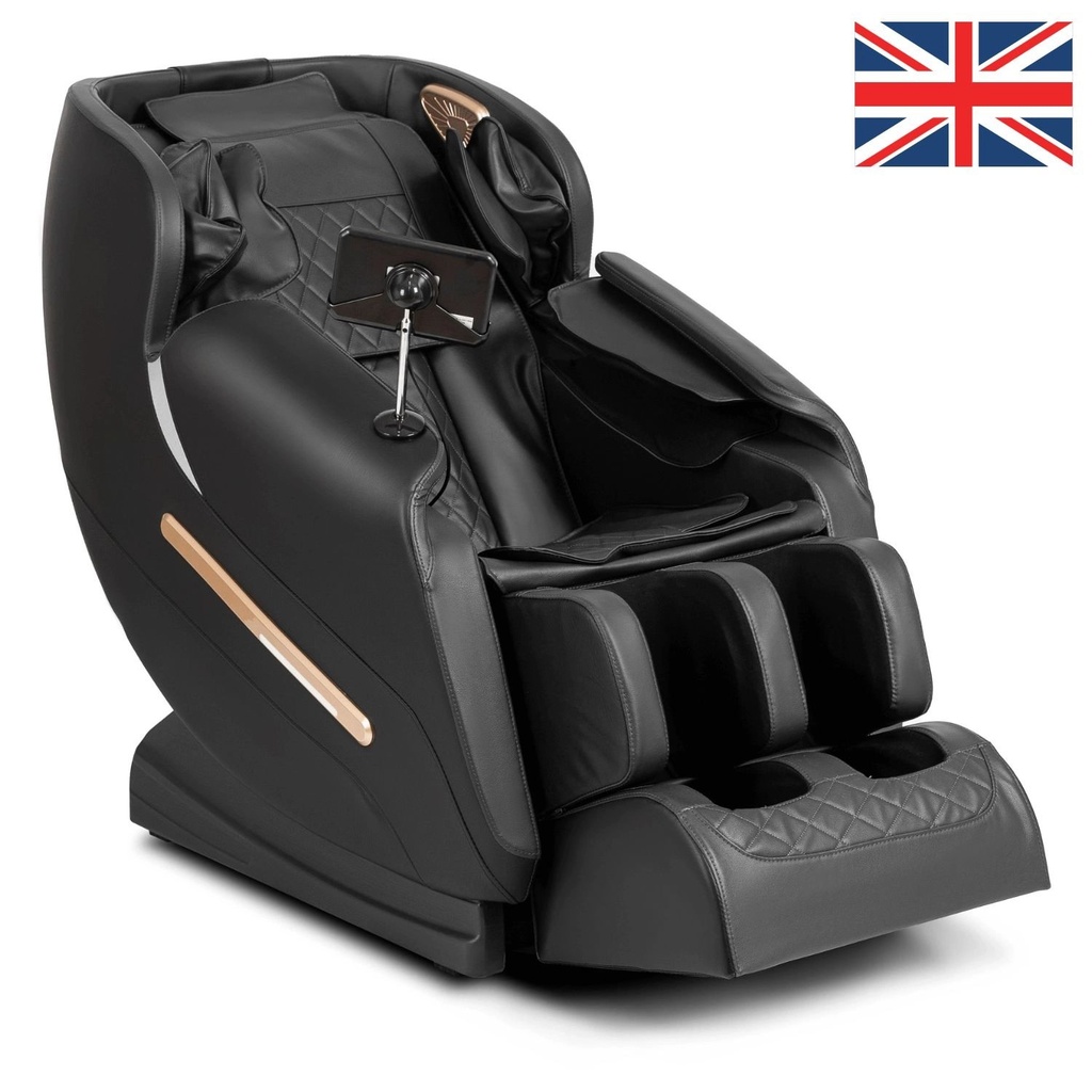 [ME.VXMAX/CZ/E/ANG/FW] VX MAX Massagesessel, schwarzes Öko-Leder, englisches Menü