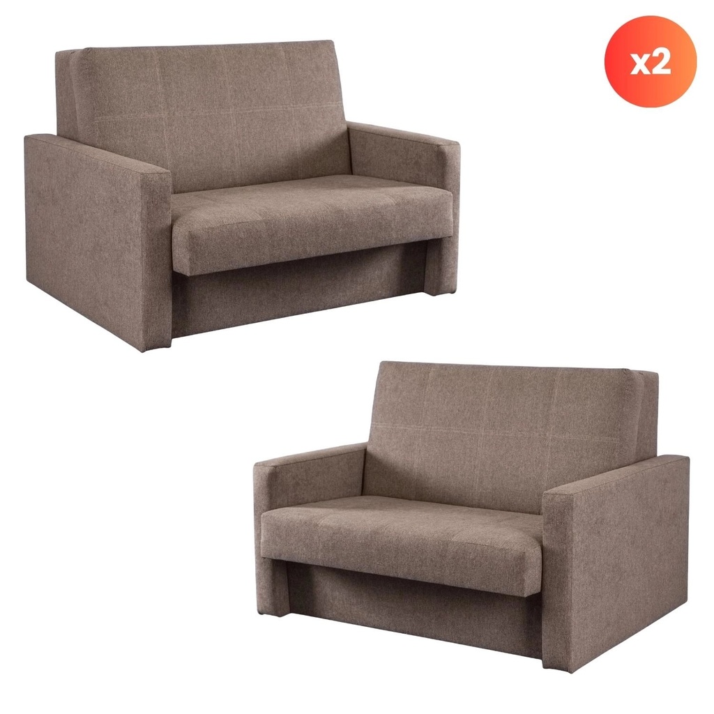 [PPHUE.MAJA2/POLARIS4/Z2/FW] Set mit 2 Doppelschlafsesseln MILAN 2, Beige