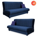 Set aus 2x SIGMA Cabrio-Sofa, marineblauer Velours