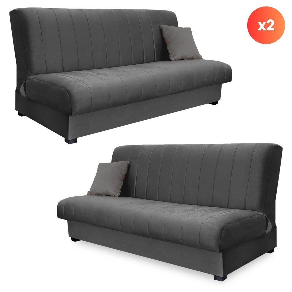 [PPHUE.PICCOLO/PAROS6/Z2/WER] Set aus 2x SIGMA Cabrio-Sofa, Grau
