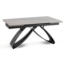 LUIGI Ausziehbarer Tisch aus Keramik, 160–240 cm, grauer Marmor/Schwarz