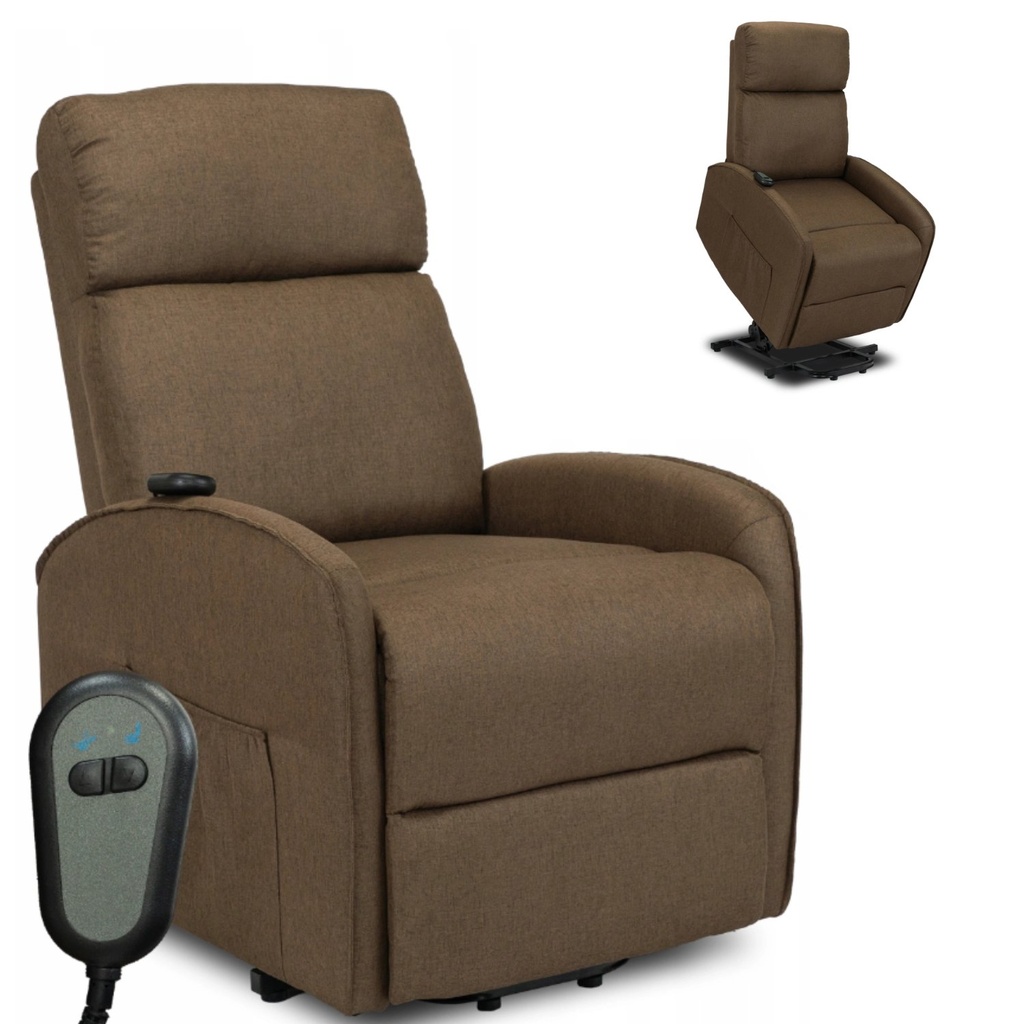 [ME.COLTON/BR/T/FW] COLTON Elektrischer Liegesessel mit Aufstehfunktion, Braun