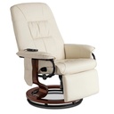 WEST beheizter Drehmassagestuhl, Beige, Öko-Leder