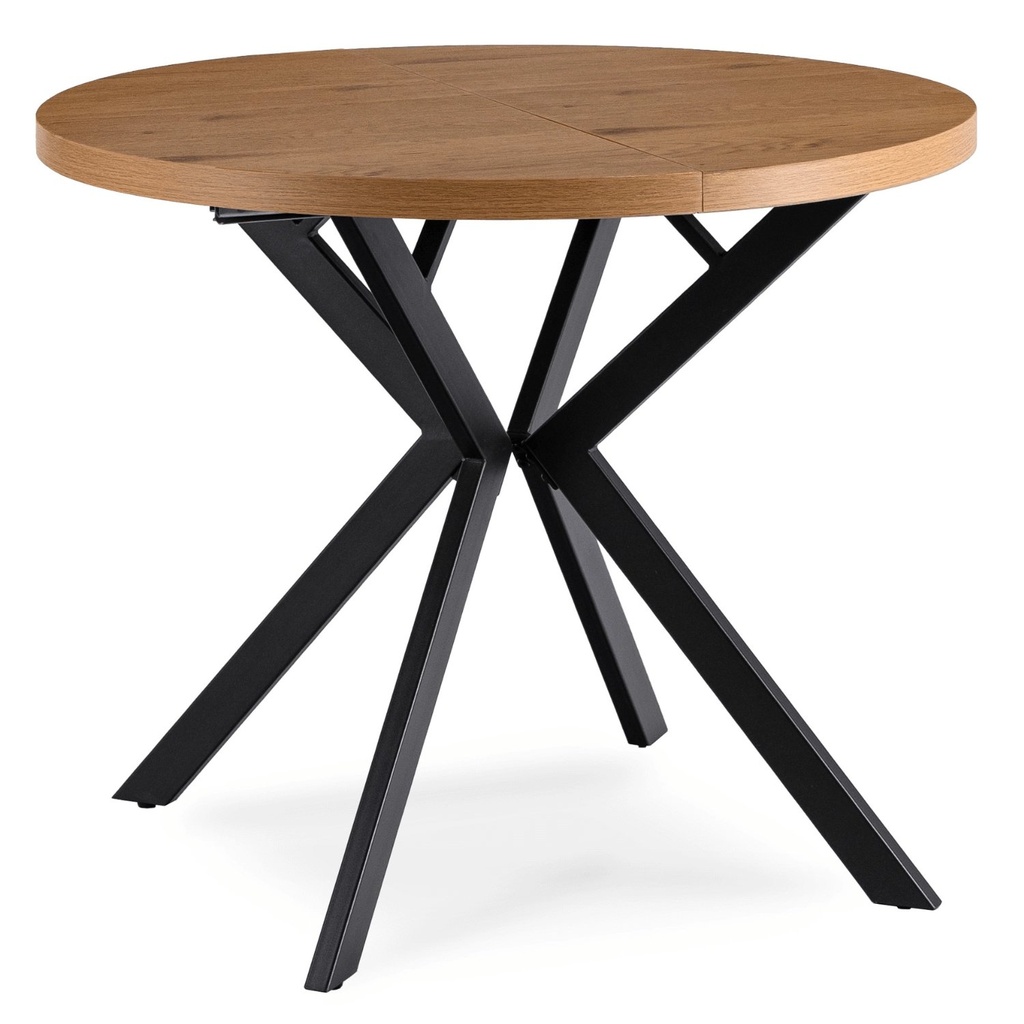 DORIAN ausziehbarer Tisch 80-160 cm, goldene/schwarze Eiche