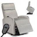 COLTON Elektrischer Liegesessel mit Stehfunktion, graues Velours
