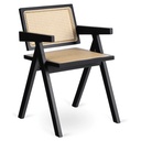 MADERA Stuhl Schwarz/Beige Durchbrochen