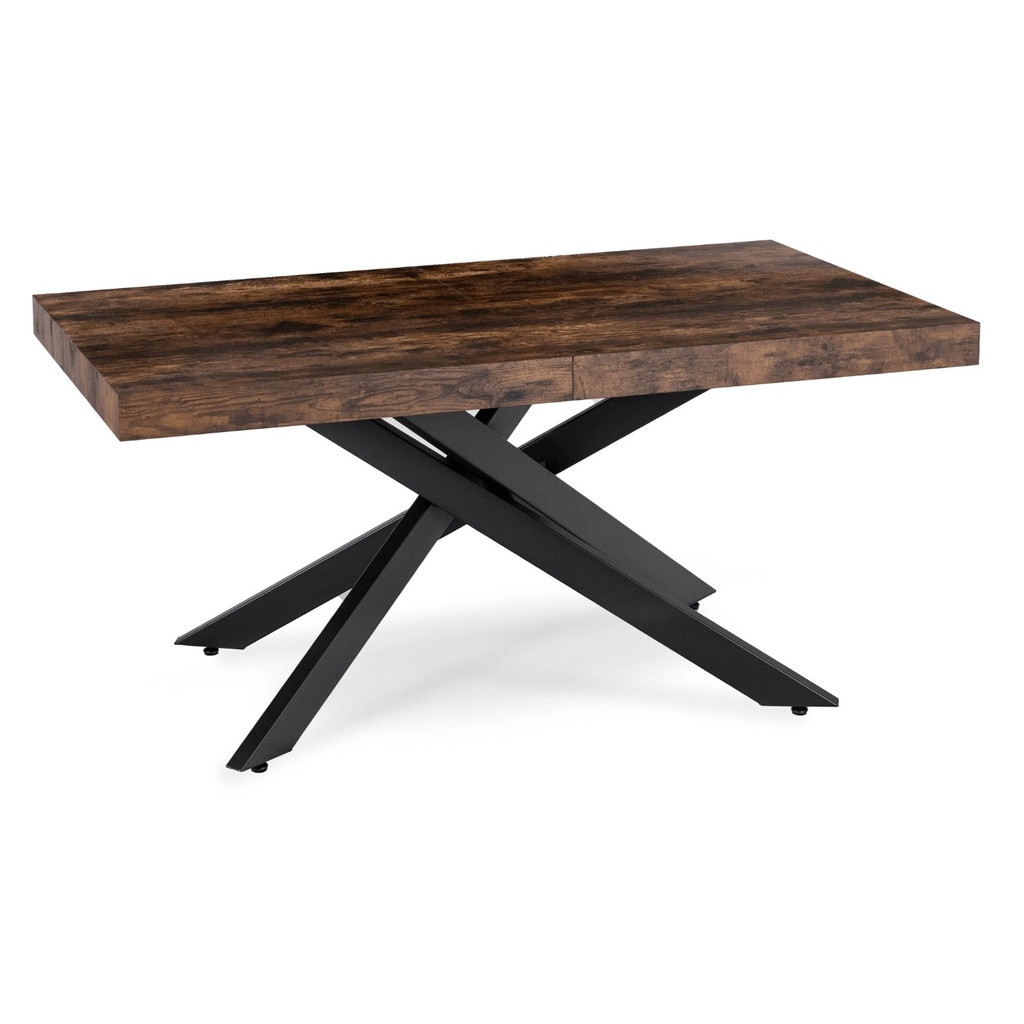 HAMPTON ausziehbarer Tisch 160-240 cm Rustikale Eiche/Schwarz