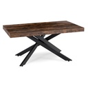 HAMPTON ausziehbarer Tisch 160-240 cm Rustikale Eiche/Schwarz