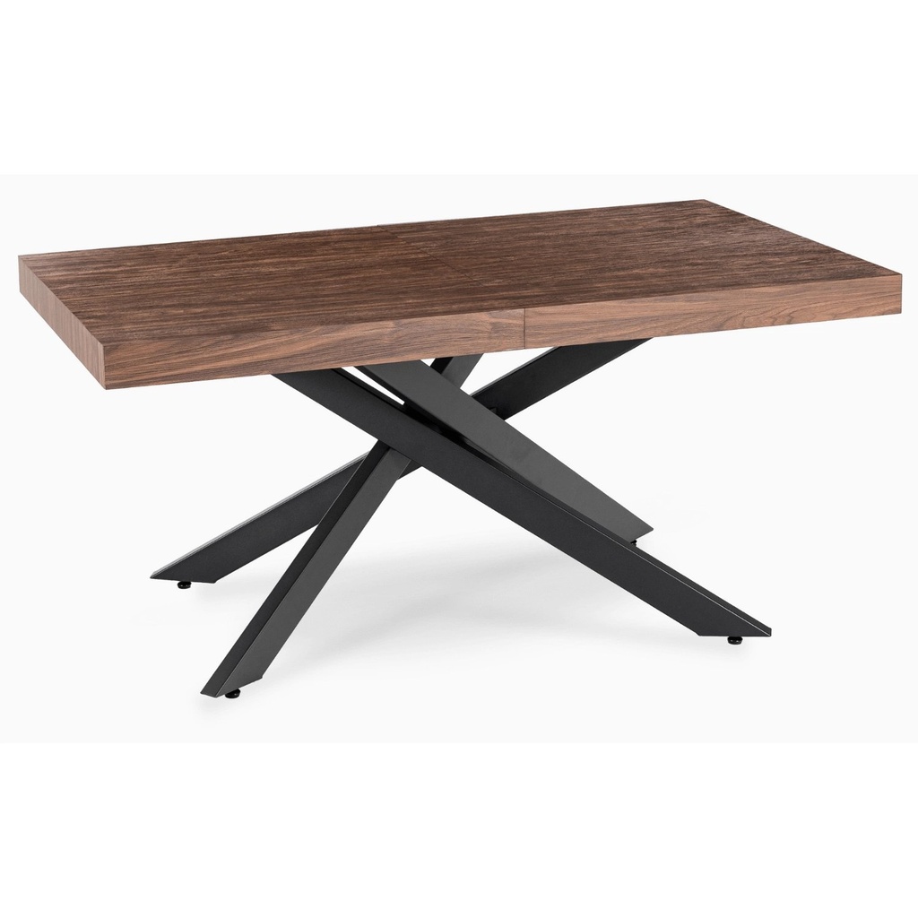 HAMPTON ausziehbarer Tisch 160-240 cm Walnuss/Schwarz