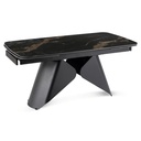 Ausziehbarer Tisch VERONA aus Keramik, 160–240 cm, schwarzer Marmor/Schwarz