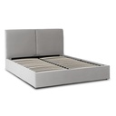 MARSYLIA Bett 160x200 mit Stauraum aus grauem Velours