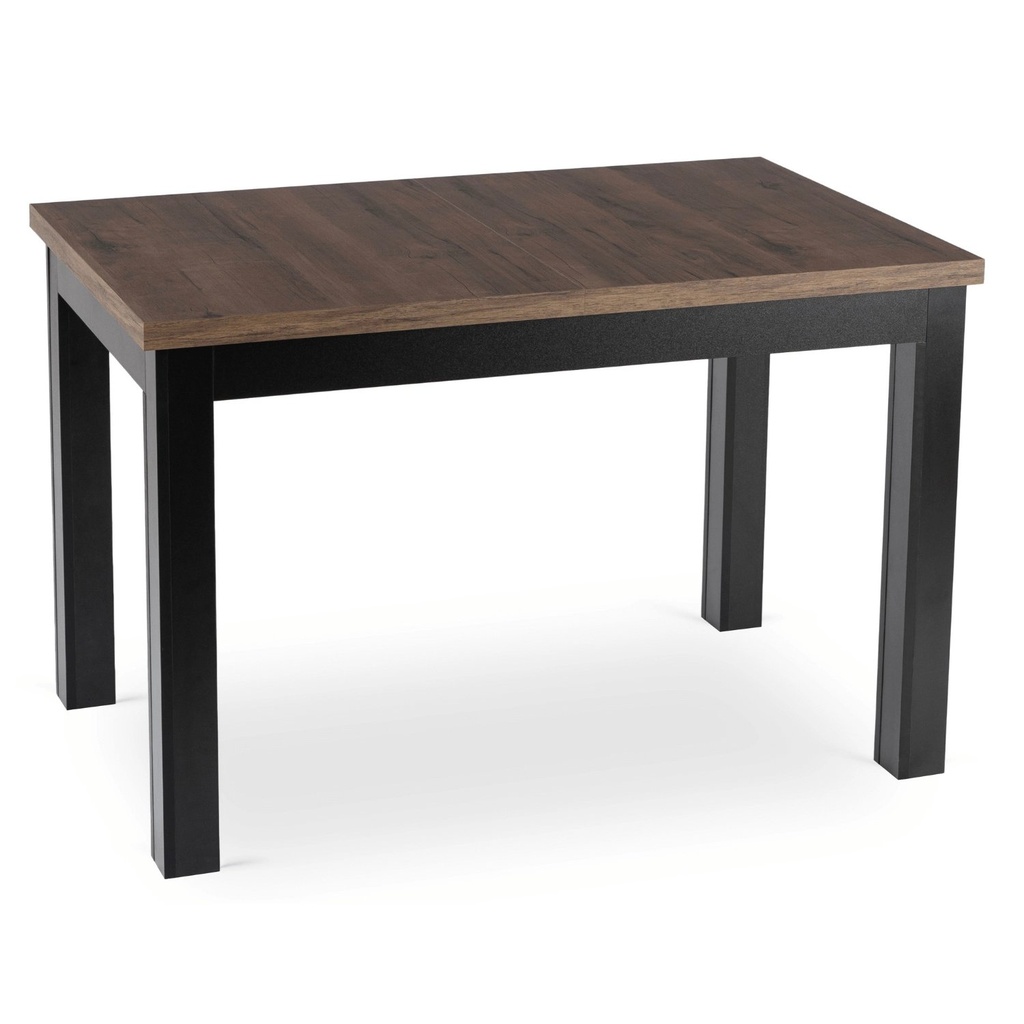 SKUBI ausziehbarer Tisch 120-160 cm Walnuss/Schwarz