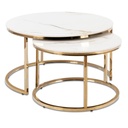 MILANO Keramik-Tischset, weißer Marmor/Gold