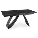 Ausziehbarer Tisch DEVON aus Keramik, 160–220 cm, schwarzer Marmor/Schwarz