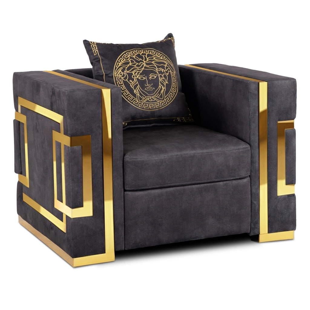 [ME.PALLAZO1S/CZ/ZL/V/FW] PALLAZO 1S Sessel Schwarz/Gold