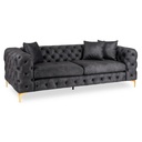 SORRENTO 3S Dreisitzer-Sofa aus schwarzem Velours