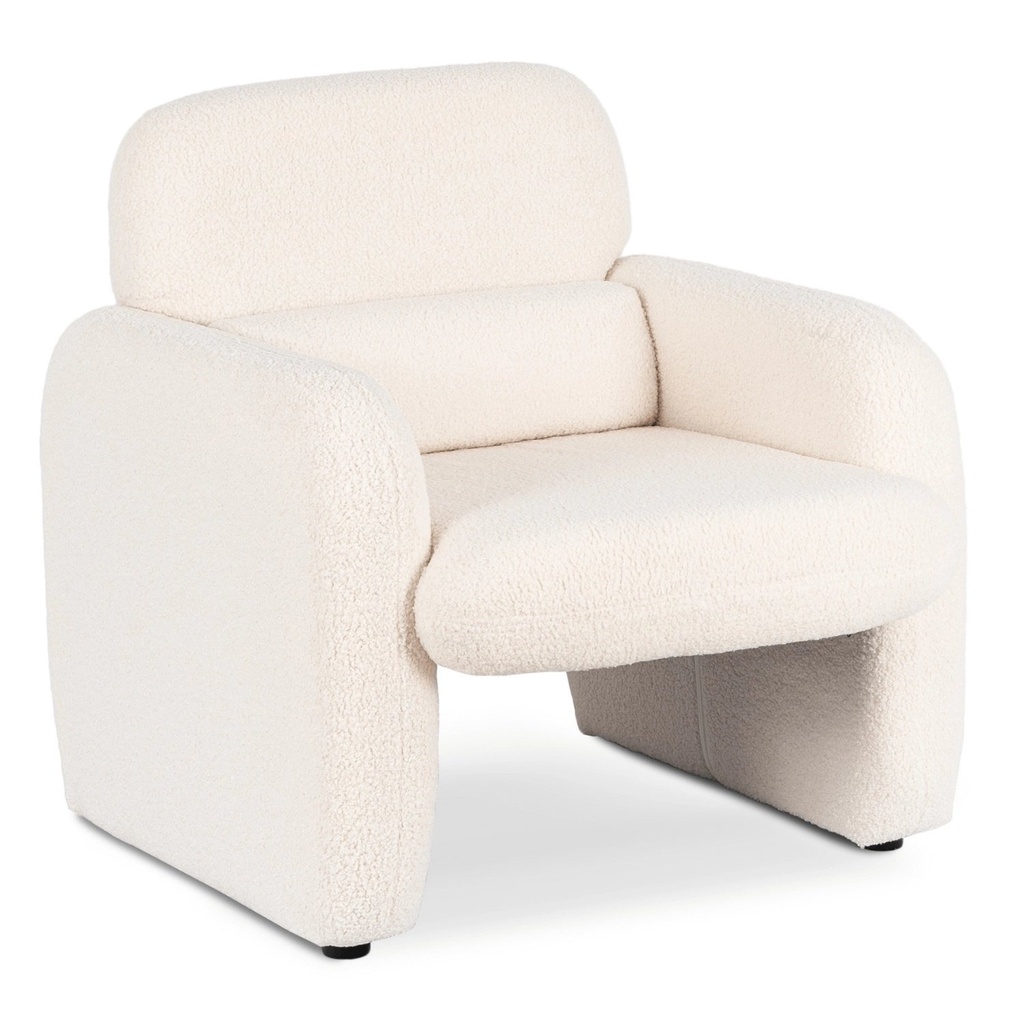 [ME.TOGO/KR/TB/FW] Cremefarbener Bouclé-Loungesessel TOGO