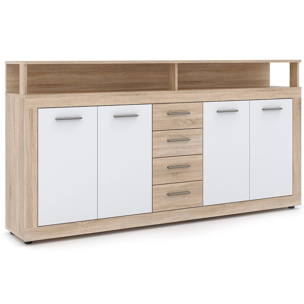 BLAGO Kommode 190 cm Sonoma Eiche/Weiß