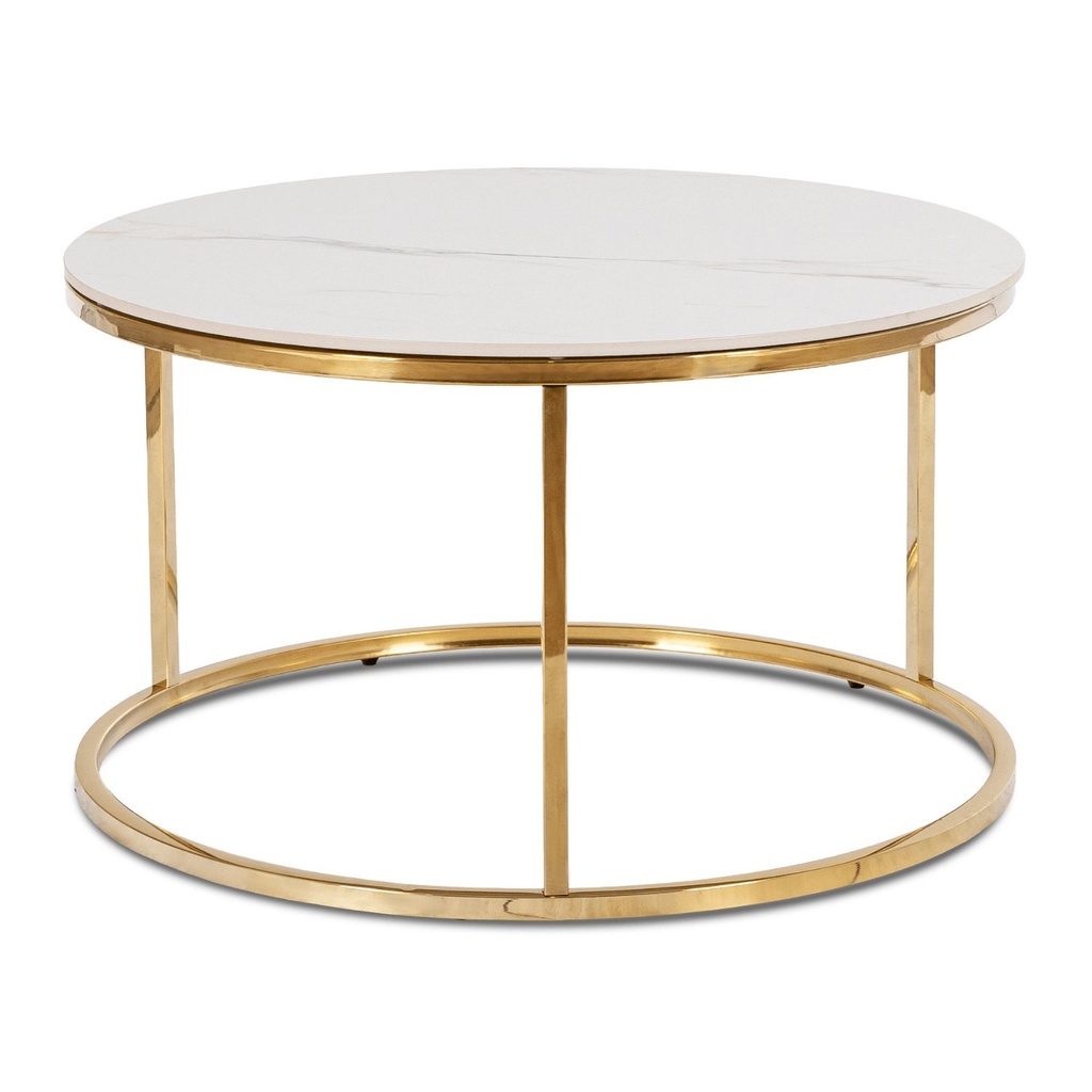 [ME.VENICE/BM/ZL/L] VENICE Couchtisch Weißer Marmor/Gold
