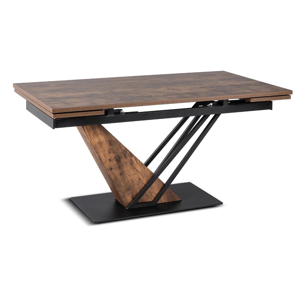 REX ausziehbarer Tisch 160-220 cm MDF Rustikale Eiche/Schwarz