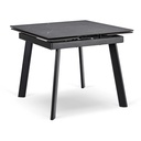 LARES Ausziehbarer Tisch aus Keramik, 90–150 cm, schwarzer Marmor/schwarz